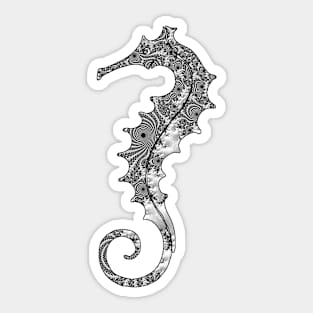 Fractal Hunter Seahorse Sticker